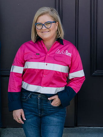 jacqui daley wearing pink high vis